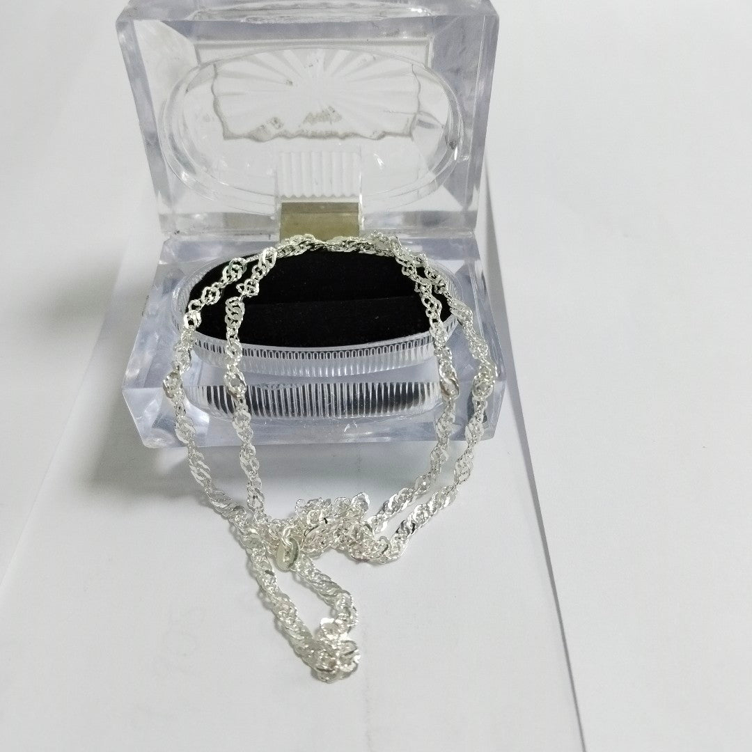 CADENA TEJIDO MEDIO TORZAL PLATA .925 55 CM 5.8 GR (NUEVO)