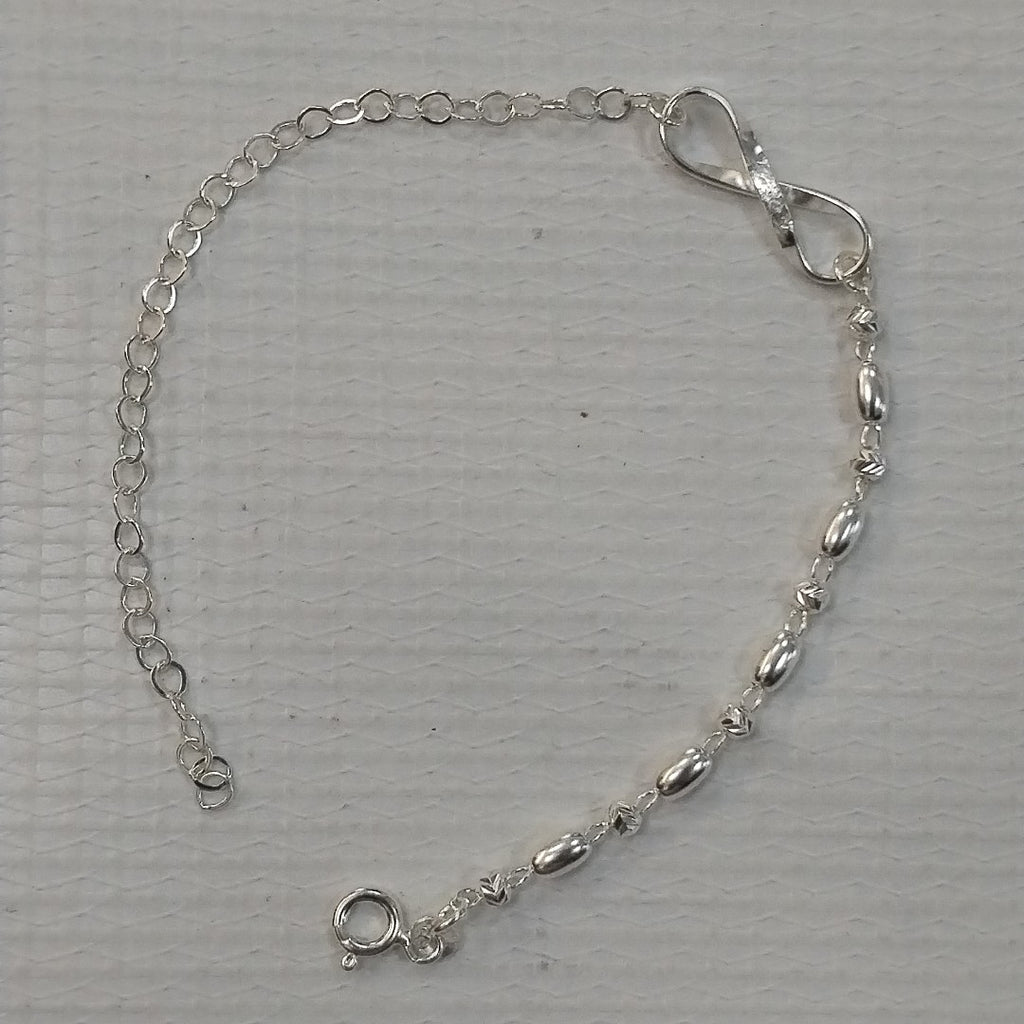 PULSERA TEJIDO INFINITO PLATA .925 18 CM 2.4 GR (NUEVO)