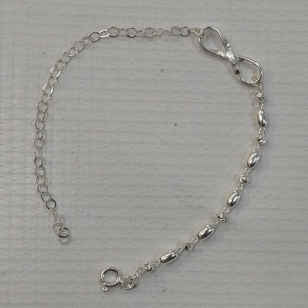 PULSERA TEJIDO INFINITO PLATA .925 18 CM 2.4 GR (NUEVO)