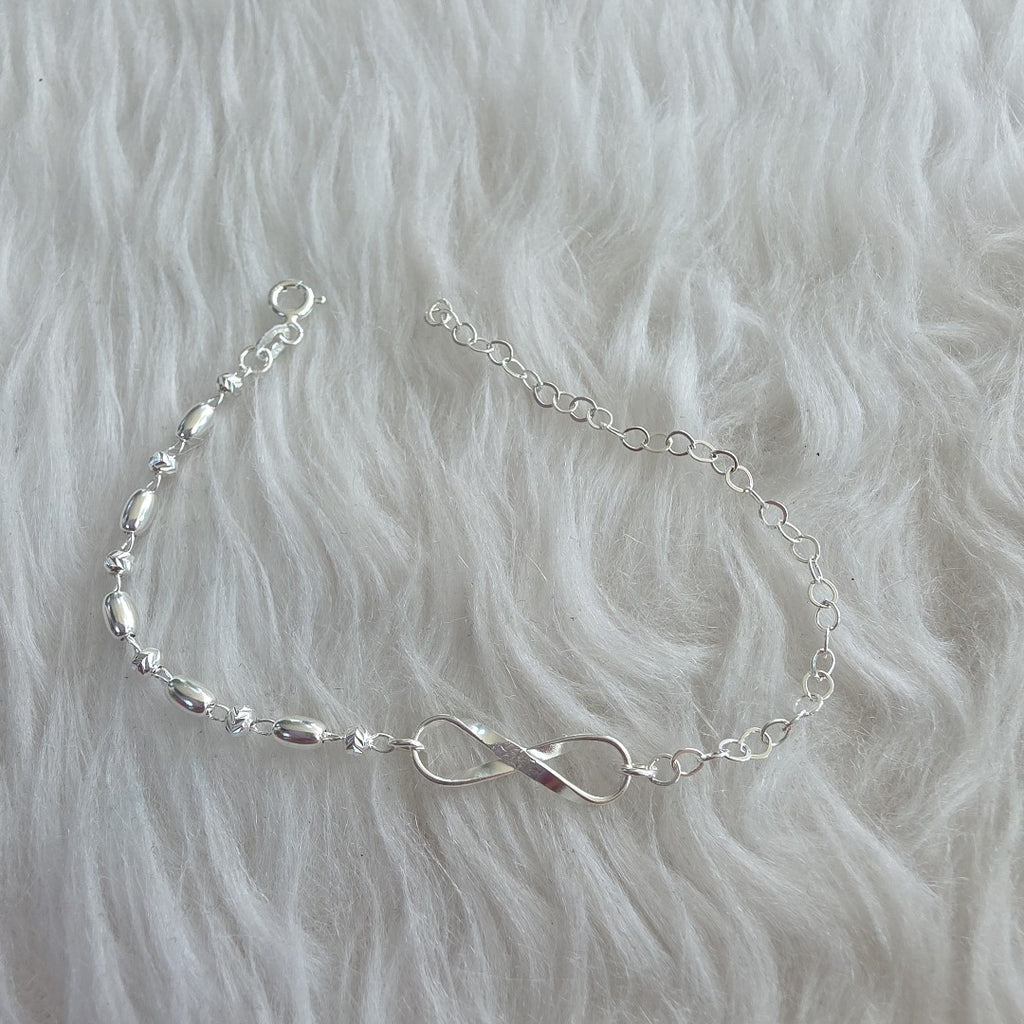 PULSERA TEJIDO INFINITO PLATA .925 18 CM 2.4 GR (NUEVO)