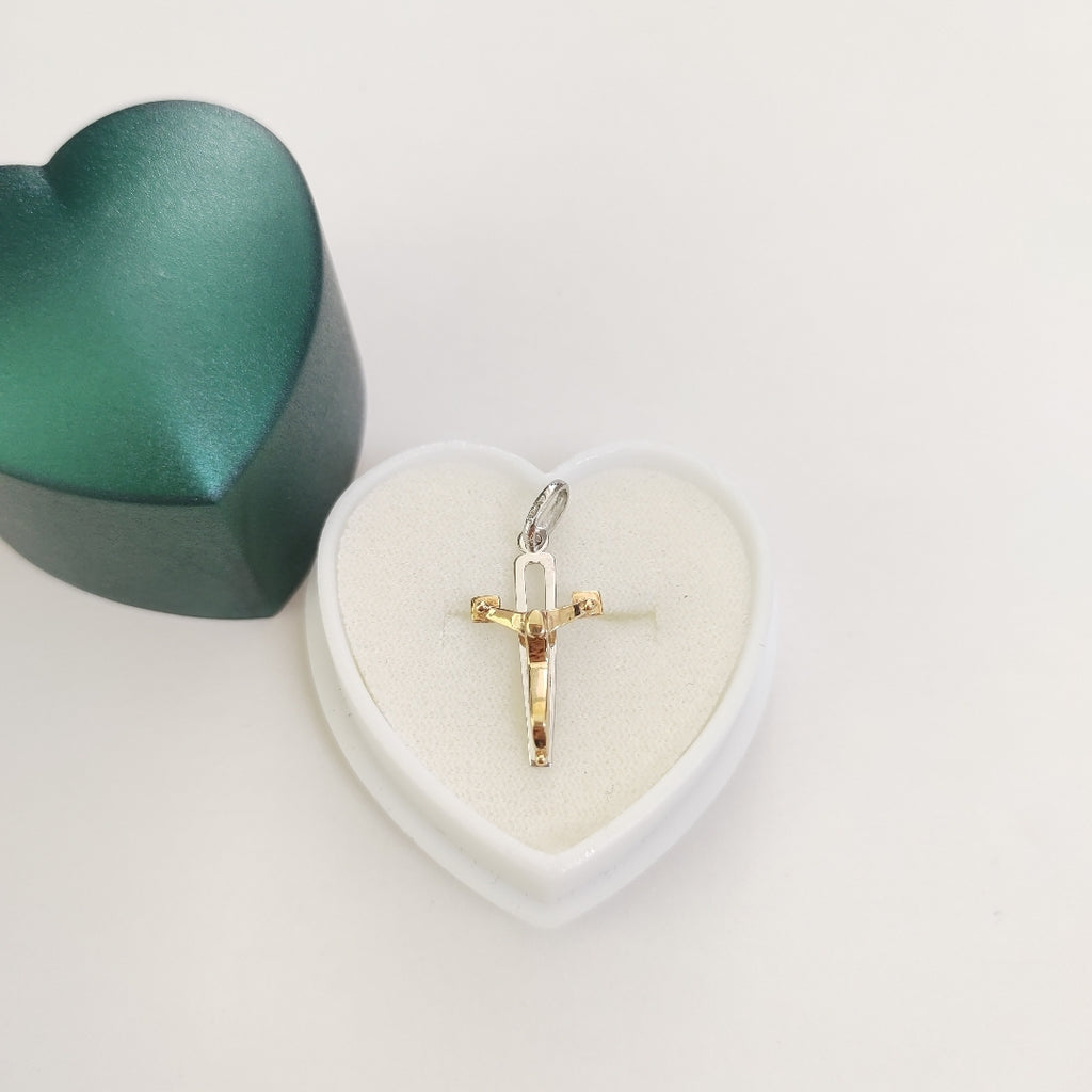 CRUCIFIJO ORO,ORO BLANCO 14 K 1,30 GRMS (SEMINUEVO)