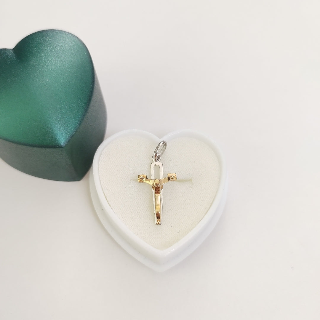 CRUCIFIJO ORO,ORO BLANCO 14 K 1,30 GRMS (SEMINUEVO)