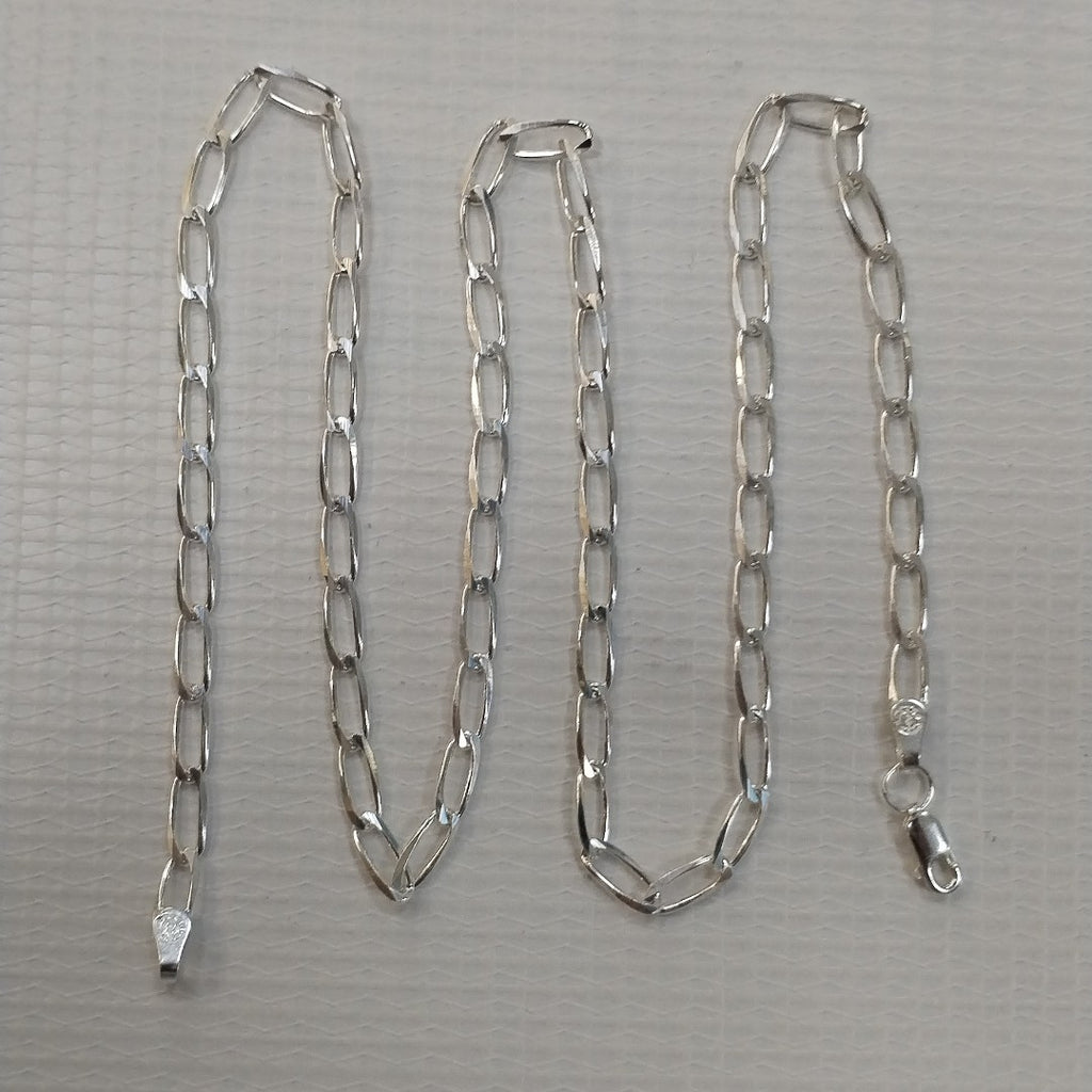 CADENA TEJIDO ESLABONES PLATA .925 55 CM 9.9 GR (NUEVO)