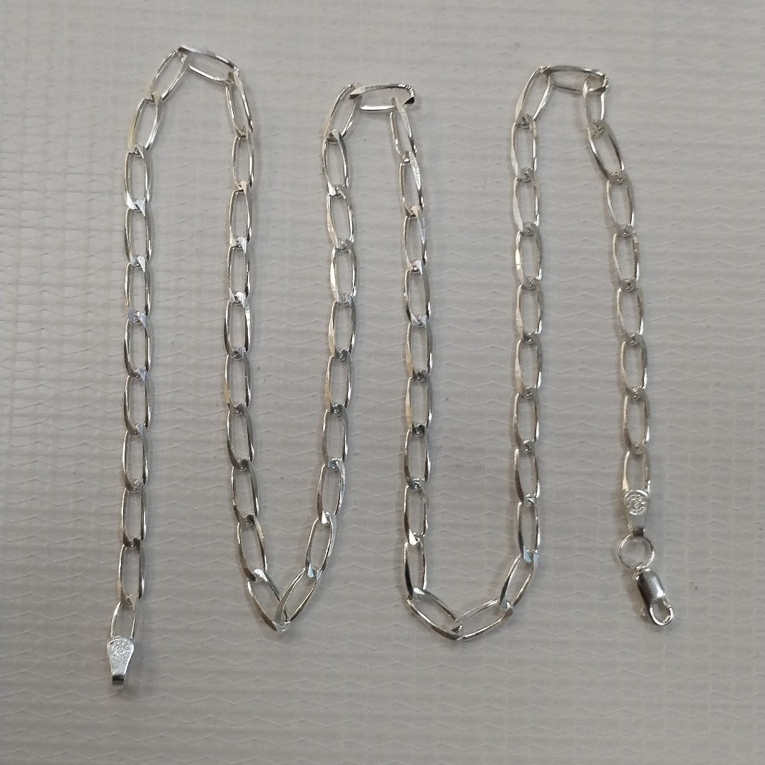 CADENA TEJIDO ESLABONES PLATA .925 55 CM 9.9 GR (NUEVO)
