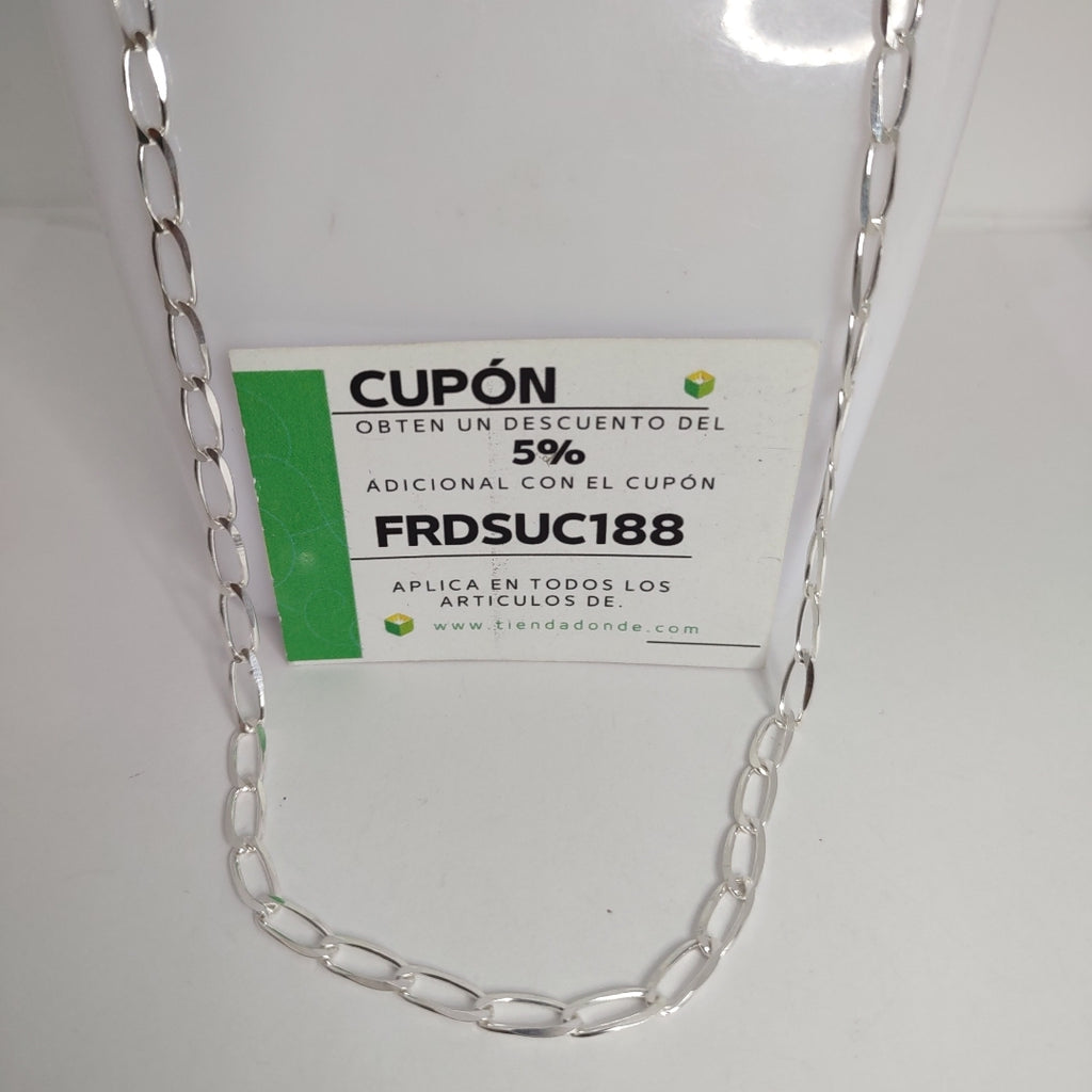 CADENA TEJIDO ESLABONES PLATA .925 60 CM 10.5 GR (NUEVO)