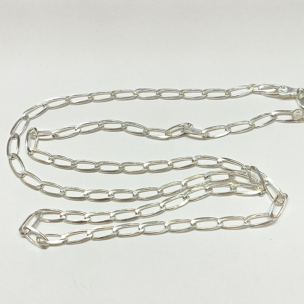 CADENA TEJIDO ESLABONES PLATA .925 60 CM 10.7 GR (NUEVO)