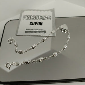 PULSERA TEJIDO CORAZON PLATA .925 18 CM 3.3 GR (NUEVO)