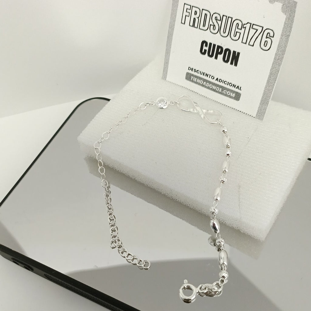 PULSERA TEJIDO ESPECIAL PLATA .925 18 CM 2.6 GR (NUEVO)