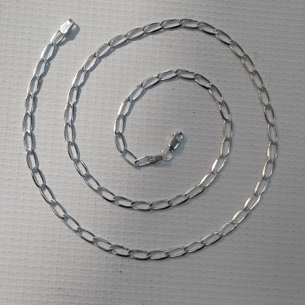 CADENA TEJIDO ESLABONES PLATA .925 60 CM 10.6 GR (NUEVO)