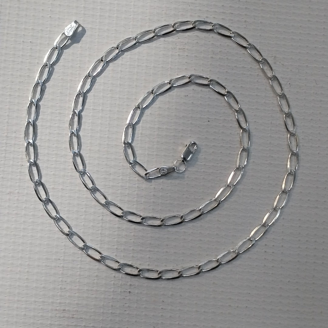 CADENA TEJIDO ESLABONES PLATA .925 60 CM 10.6 GR (NUEVO)