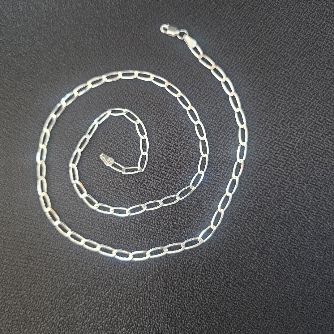 CADENA TEJIDO ESLABONES PLATA .925 55 CM 9.7 GR (NUEVO)