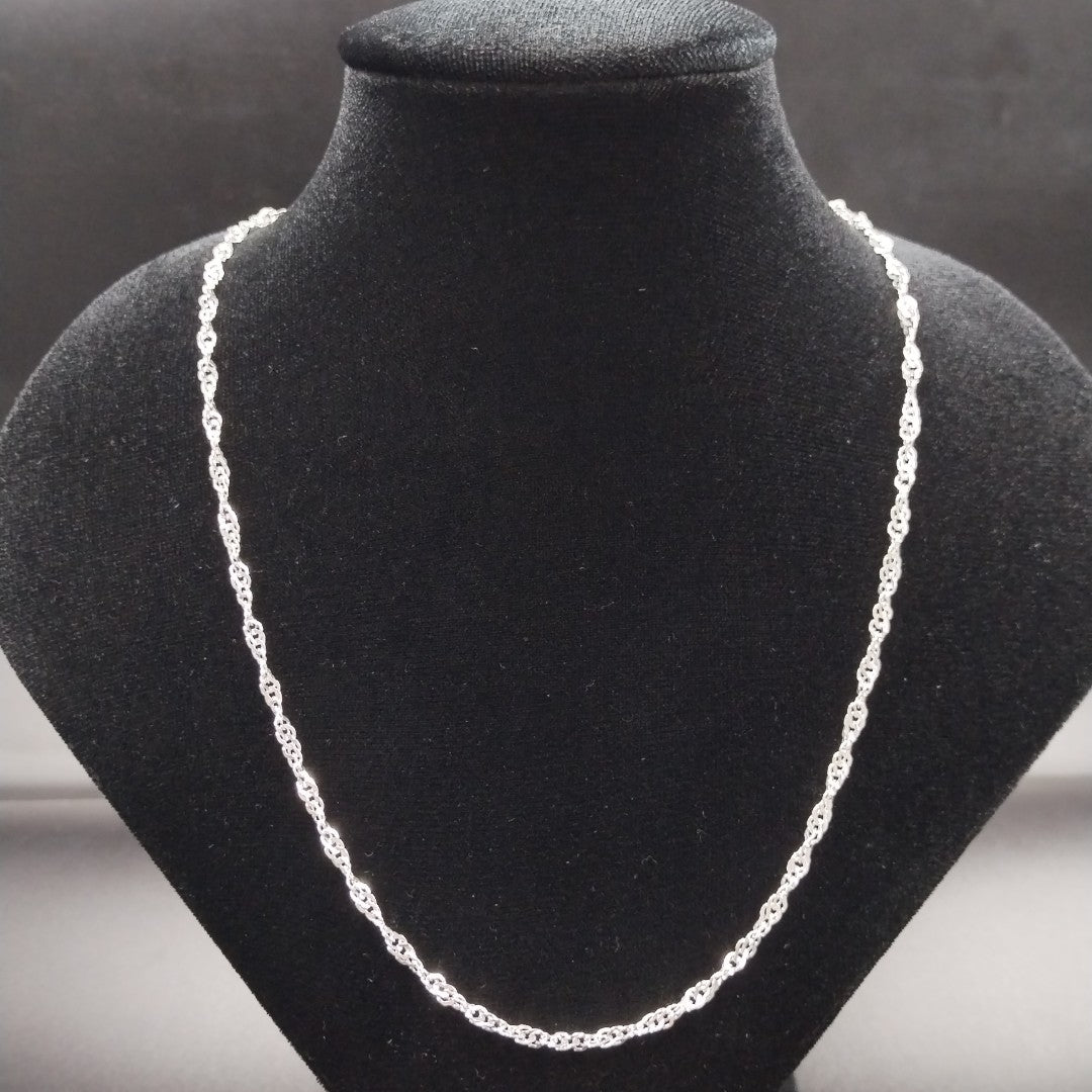 CADENA TEJIDO MEDIO TORZAL PLATA .925 55 CM 5.5 GR (NUEVO)