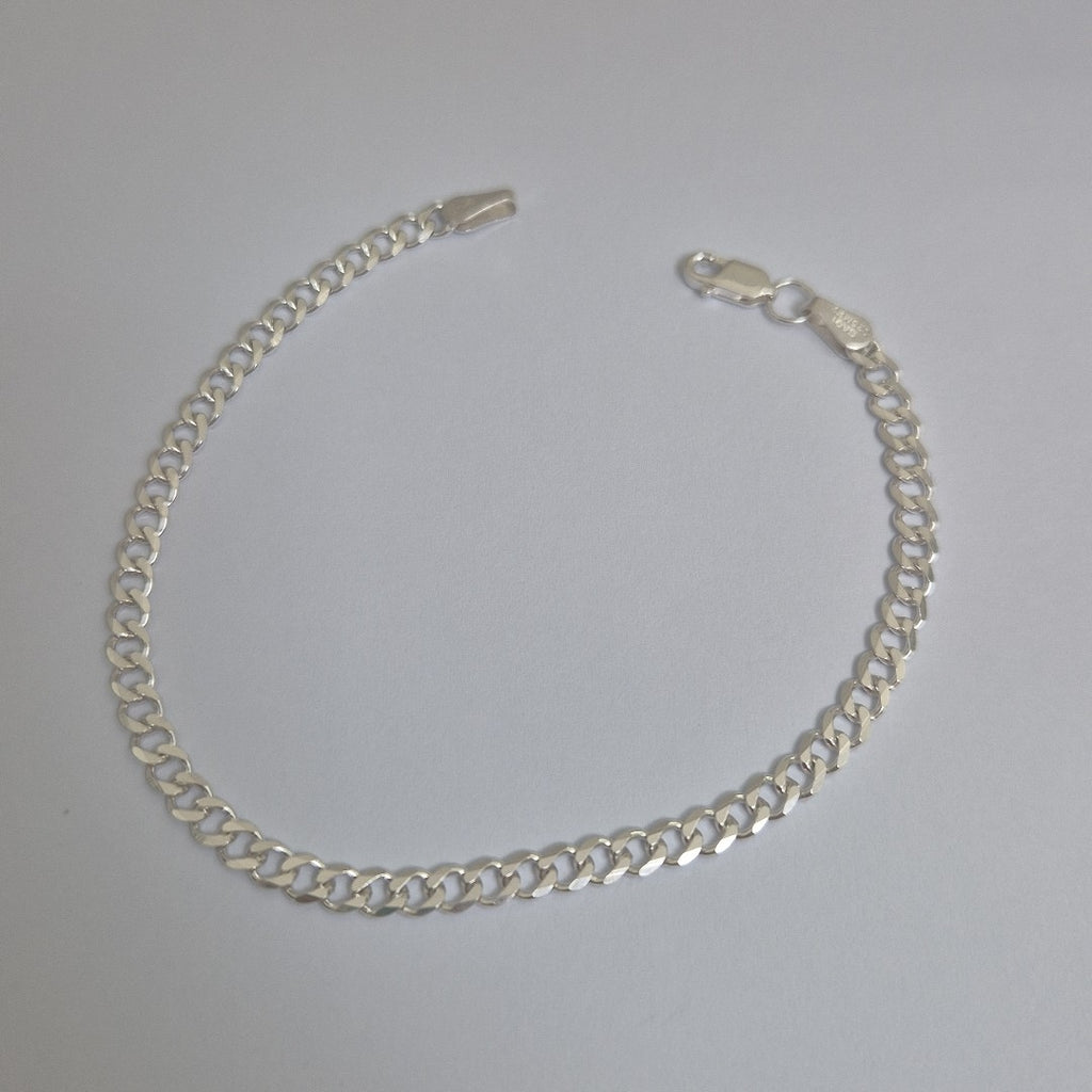 PULSERA TEJIDO BARBADA PLATA .925 21 CM 4.6 GR (NUEVO)