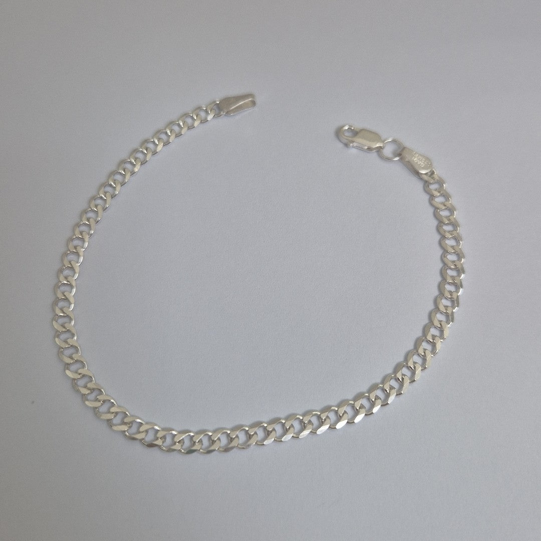 PULSERA TEJIDO BARBADA PLATA .925 21 CM 4.6 GR (NUEVO)