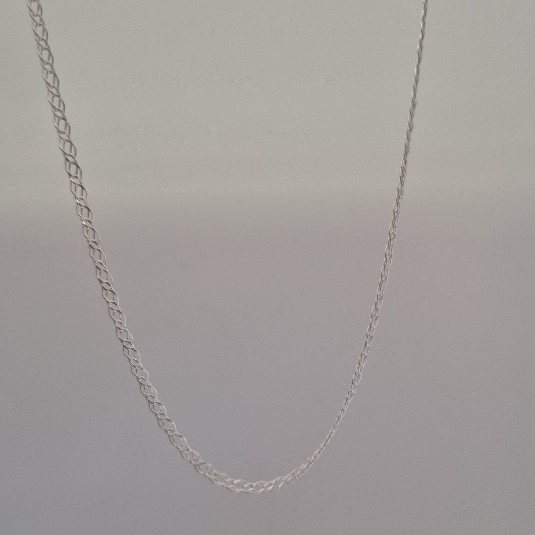 CADENA TEJIDO ESLABONES PLATA .925 55 CM 3.8 GR (NUEVO)