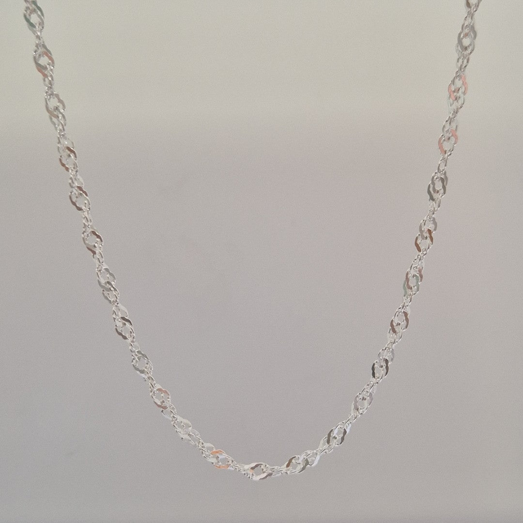 CADENA TEJIDO MEDIO TORZAL PLATA .925 55 CM 5.6 GR (NUEVO)