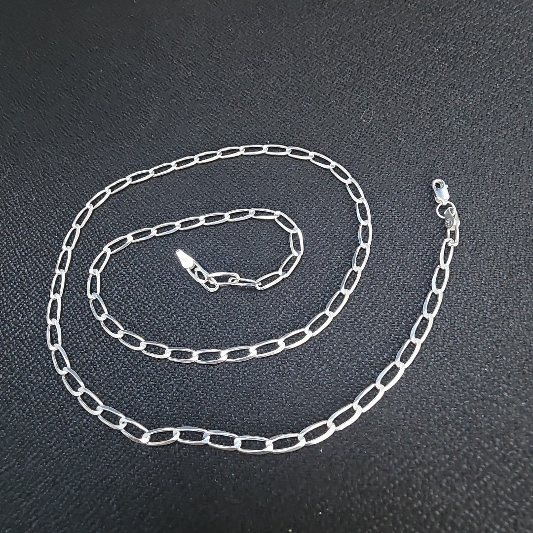 CADENA TEJIDO ESLABONES PLATA .925 60 CM 10.7 GR (NUEVO)