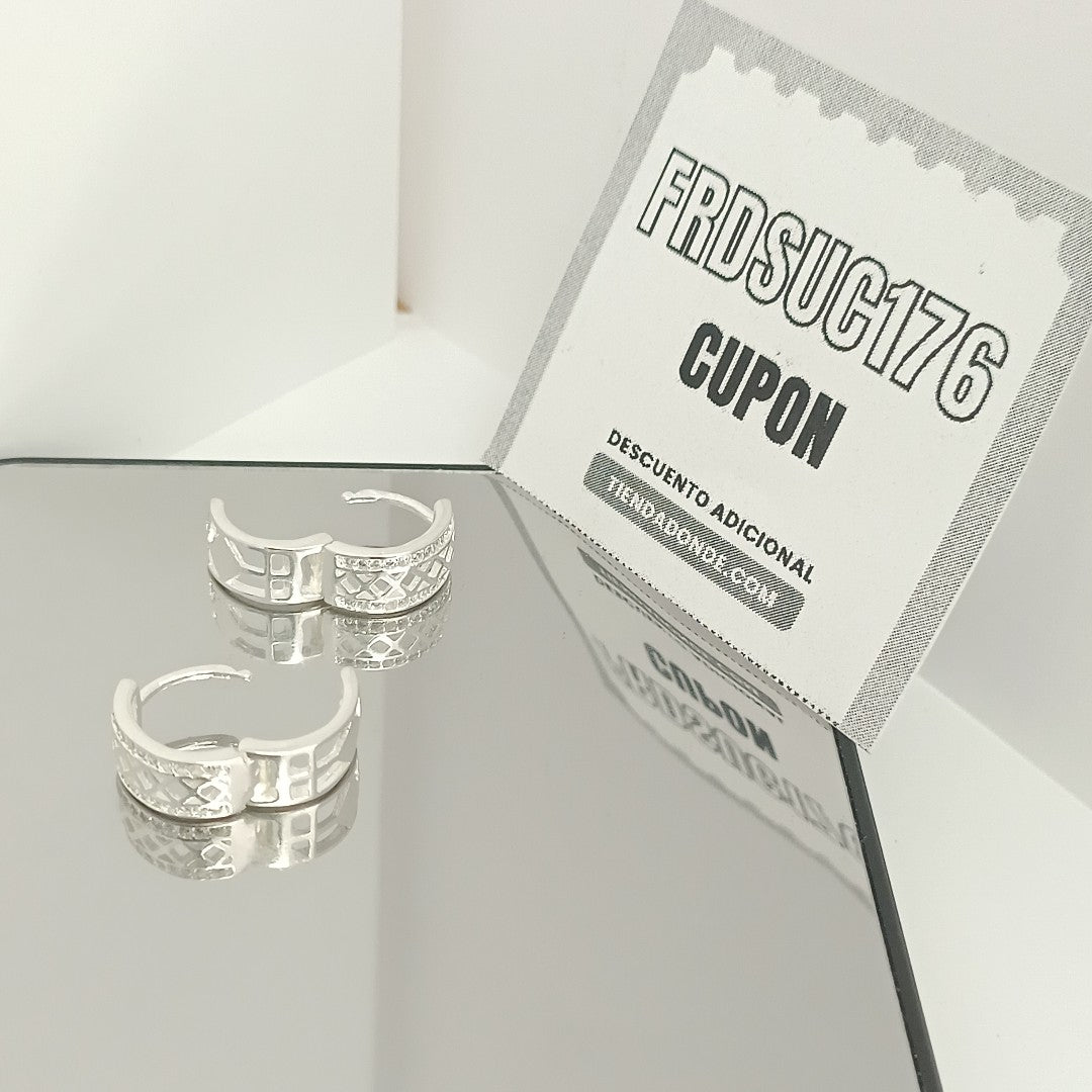 HUGGIES C/CIRCONIAS PLATA .925 2.7 GR (NUEVO)