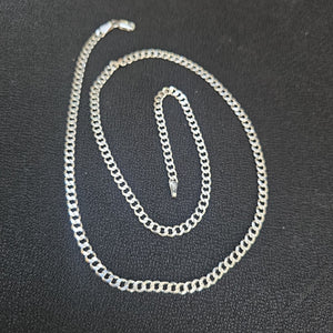 CADENA TEJIDO BARBADO PLATA .925 60 CM 13.7 GR (NUEVO)