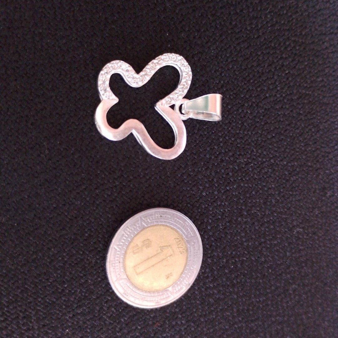 DIJE MARIPOSA C/CIRCONIAS PLATA .925 2.2 GR (NUEVO)