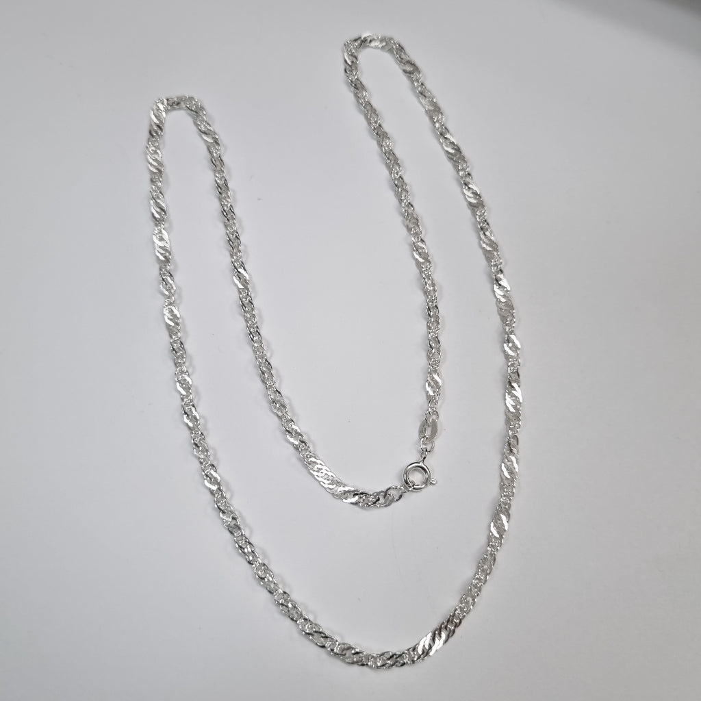 CADENA TEJIDO MEDIO TORZAL PLATA .925 55 CM 5.4 GR (NUEVO)