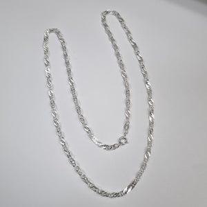 CADENA TEJIDO MEDIO TORZAL PLATA .925 55 CM 5.4 GR (NUEVO)