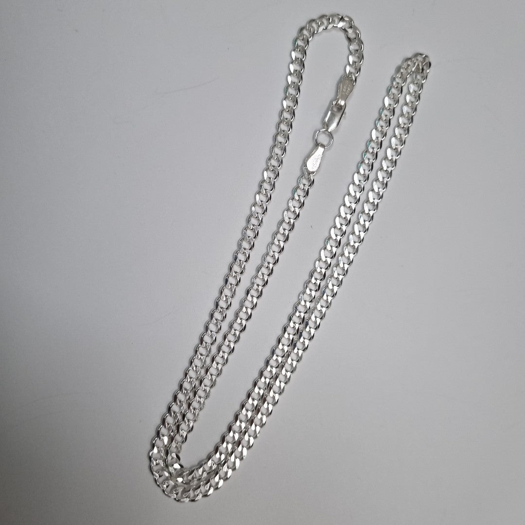 CADENA TEJIDO BARBADO PLATA .925 55 CM 12.6 GR (NUEVO)