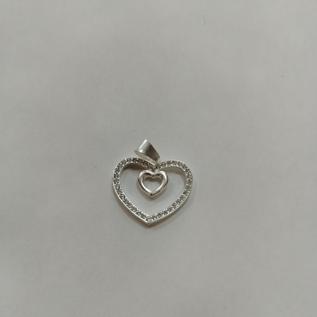 DIJE CORAZON C/CIRCONIAS PLATA .925 2.7 GR (NUEVO)