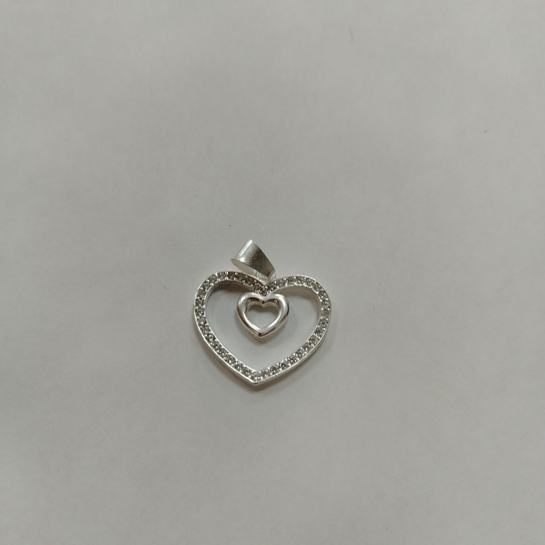 DIJE CORAZON C/CIRCONIAS PLATA .925 2.7 GR (NUEVO)