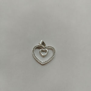 DIJE CORAZON C/CIRCONIAS PLATA .925 2.7 GR (NUEVO)