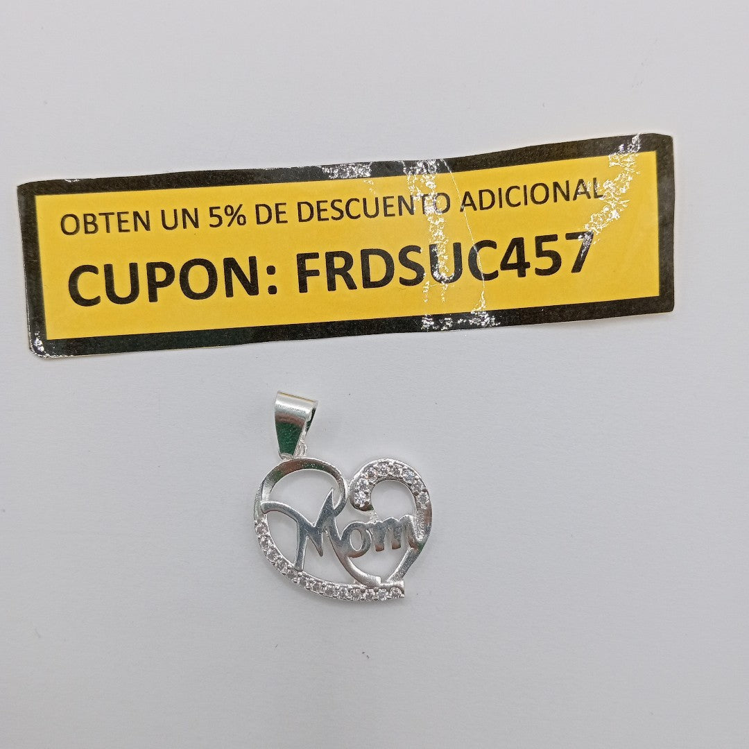 DIJE CORAZON C/CIRCONIAS PLATA .925 3.1 GR (NUEVO)
