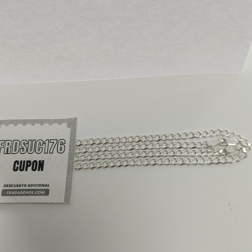 CADENA TEJIDO BARBADO PLATA .925 60 CM 12.8 GR (NUEVO)