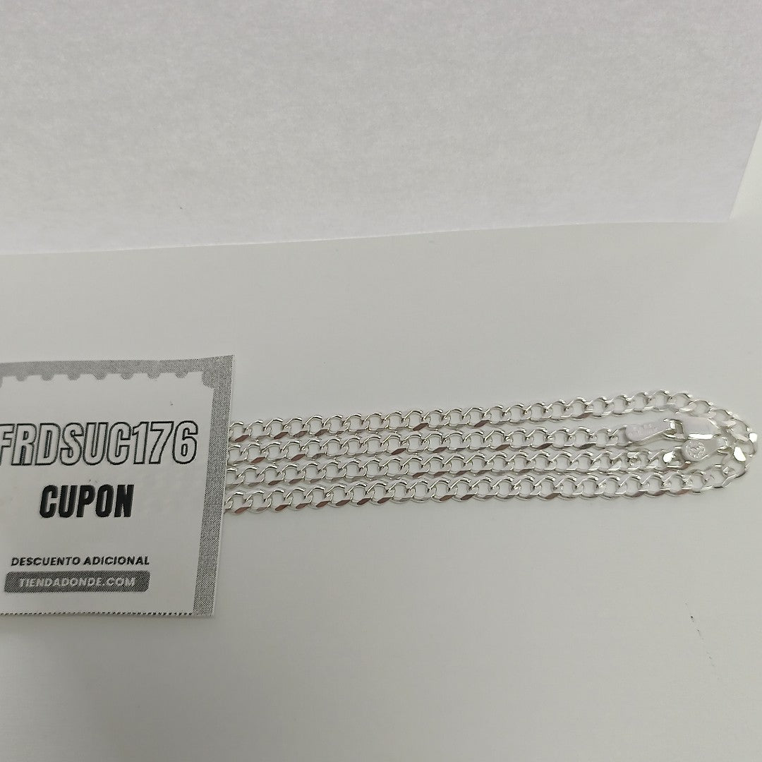 CADENA TEJIDO BARBADO PLATA .925 60 CM 12.8 GR (NUEVO)