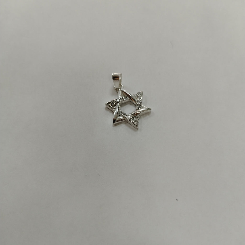 DIJE ESTRELLA DE DAVID C/CIRCONIAS PLATA .925 2.6 GR (NUEVO)