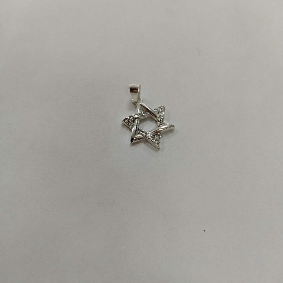 DIJE ESTRELLA DE DAVID C/CIRCONIAS PLATA .925 2.6 GR (NUEVO)