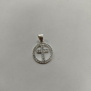 DIJE CRUZ C/CIRCONIAS PLATA .925 2.4 GR (NUEVO)