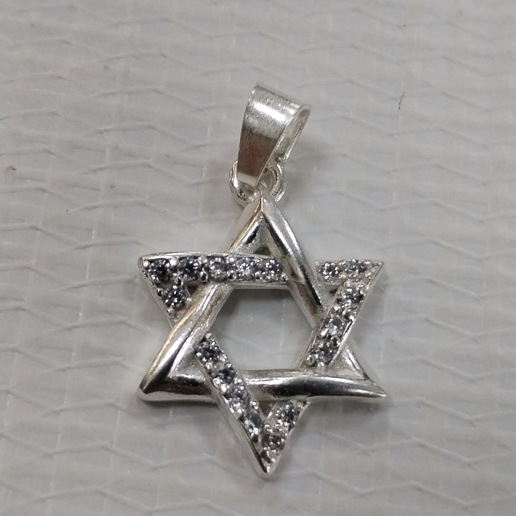 DIJE ESTRELLA DE DAVID C/CIRCONIAS PLATA .925 2.7 GR (NUEVO)