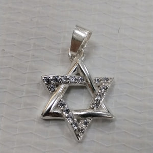 DIJE ESTRELLA DE DAVID C/CIRCONIAS PLATA .925 2.7 GR (NUEVO)