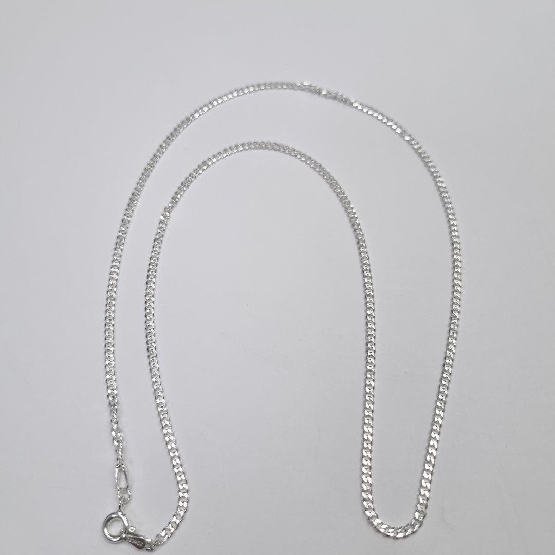 CADENA TEJIDO BARBADO PLATA .925 55 CM 5.5 GR (NUEVO)