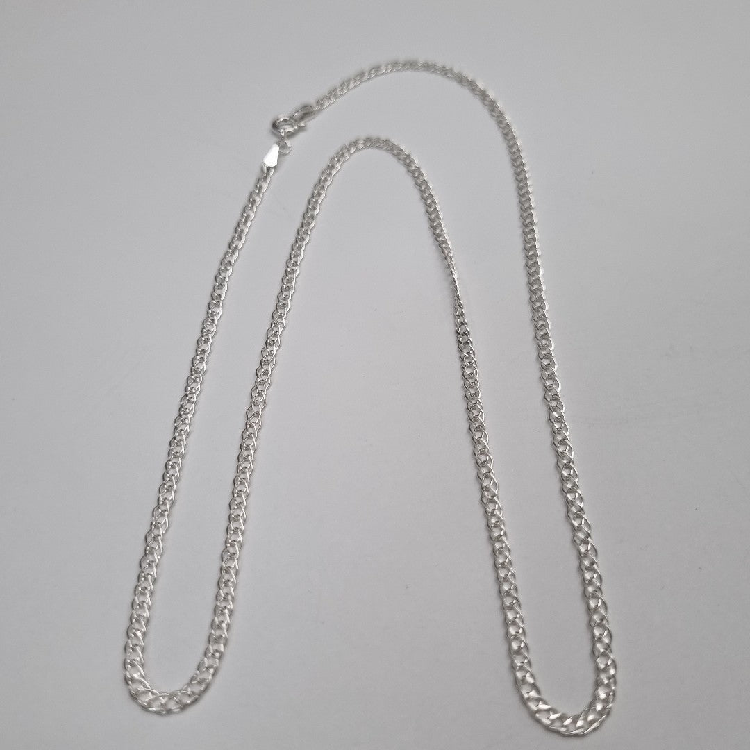 CADENA TEJIDO ESLABONES PLATA .925 55 CM 3.9 GR (NUEVO)