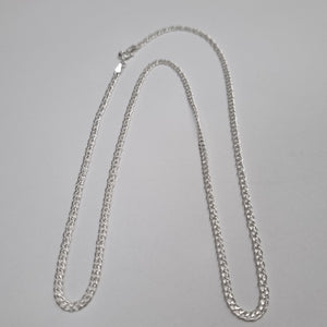 CADENA TEJIDO ESLABONES PLATA .925 55 CM 3.9 GR (NUEVO)