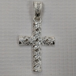 DIJE CRUZ C/CIRCONIAS PLATA .925 8 GR (NUEVO)