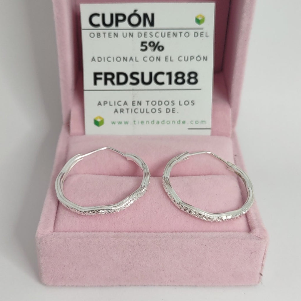 PAR ARRACADAS LABRADAS PLATA .925 2.6 GR (NUEVO)