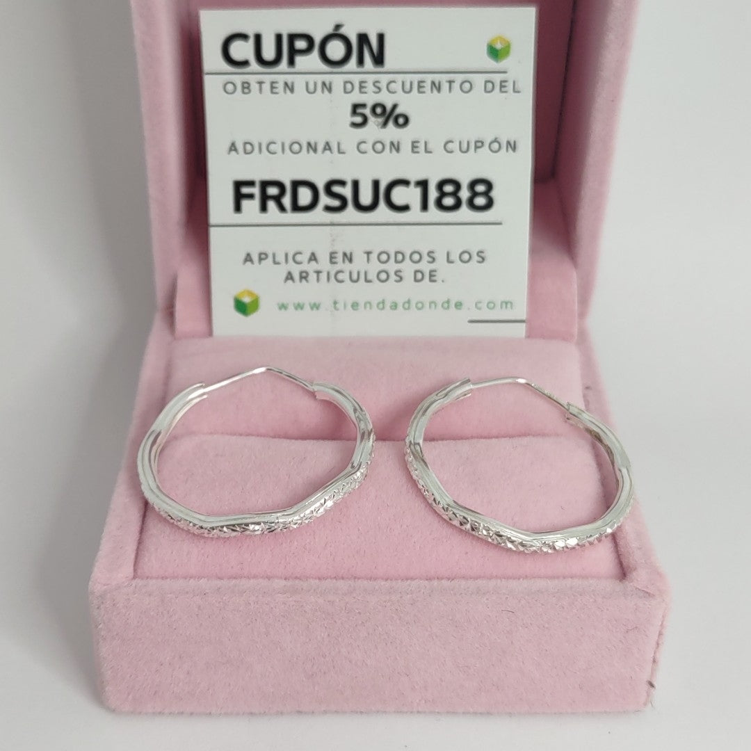 PAR ARRACADAS LABRADAS PLATA .925 2.6 GR (NUEVO)