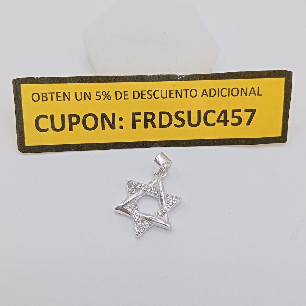 DIJE ESTRELLA DE DAVID C/CIRCONIAS PLATA .925 2.6 GR (NUEVO)