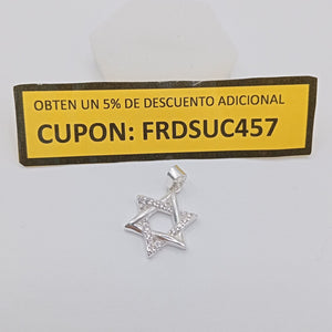 DIJE ESTRELLA DE DAVID C/CIRCONIAS PLATA .925 2.6 GR (NUEVO)