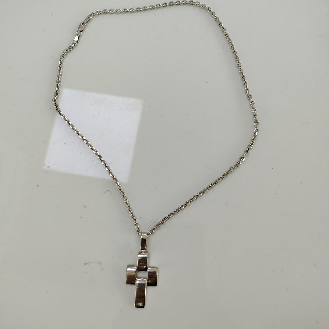 CADENA,CRUZ ORO BLANCO 14 K 8,30 GRMS (SEMINUEVO)