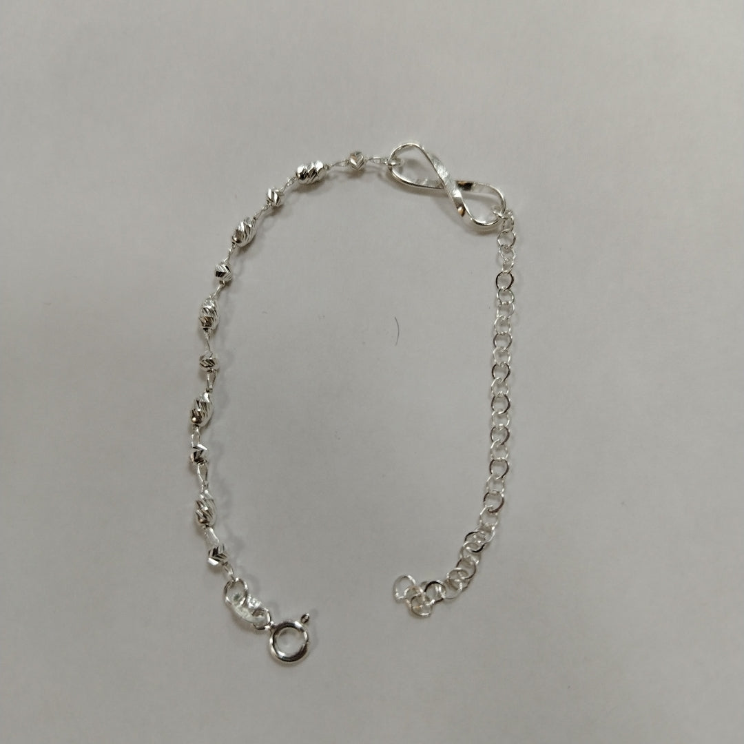 PULSERA TEJIDO INFINITO PLATA .925 18 CM 2.2 GR (NUEVO)