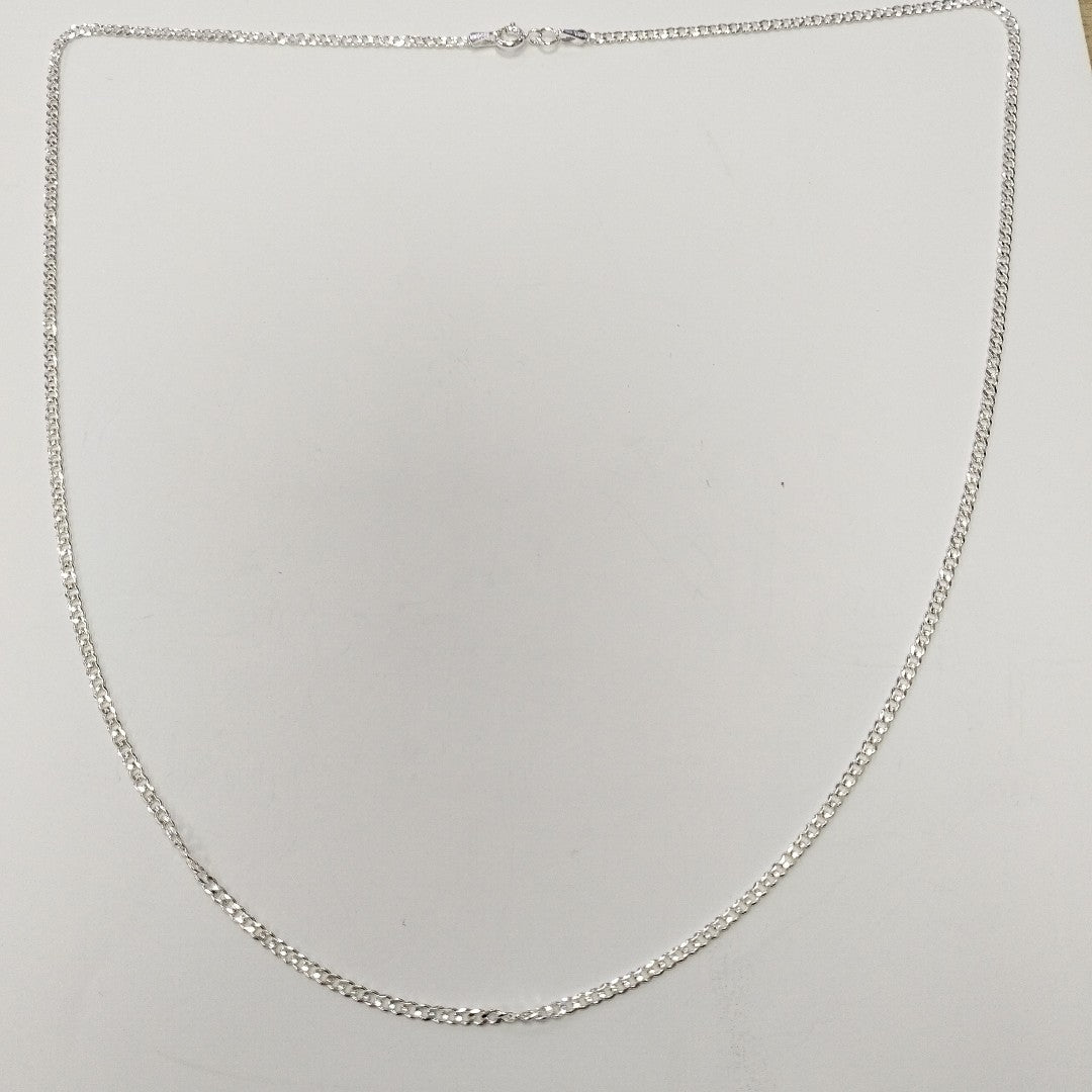 CADENA TEJIDO BARBADO PLATA .925 60 CM 5.7 GR (NUEVO)