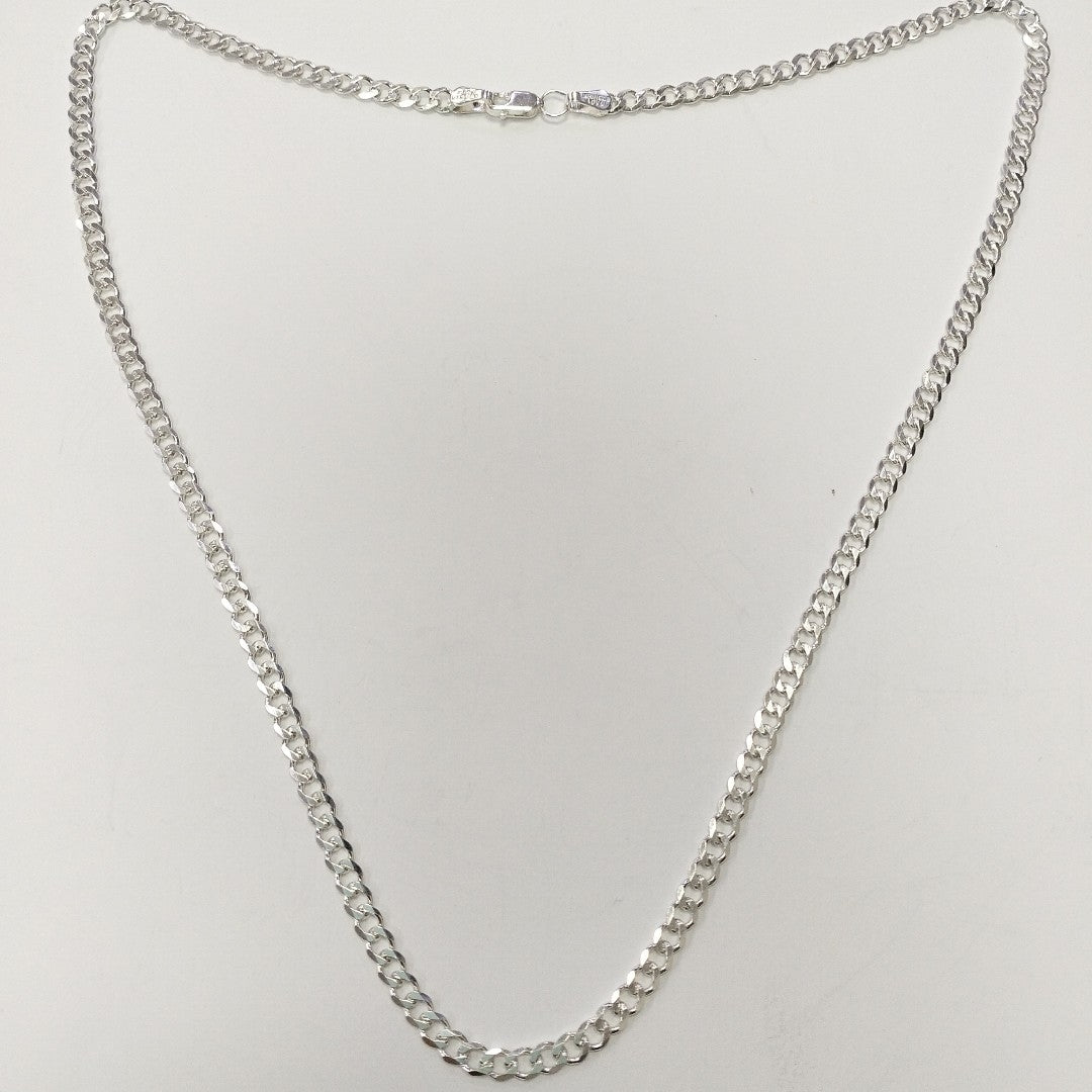 CADENA TEJIDO BARBADO PLATA .925 55 CM 12.6 GR (NUEVO)